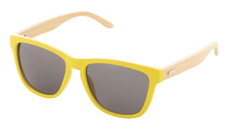 Lunettes de soleil - monture plastique coloré - branches en bambou - protection UV 400 catégorie 3_0