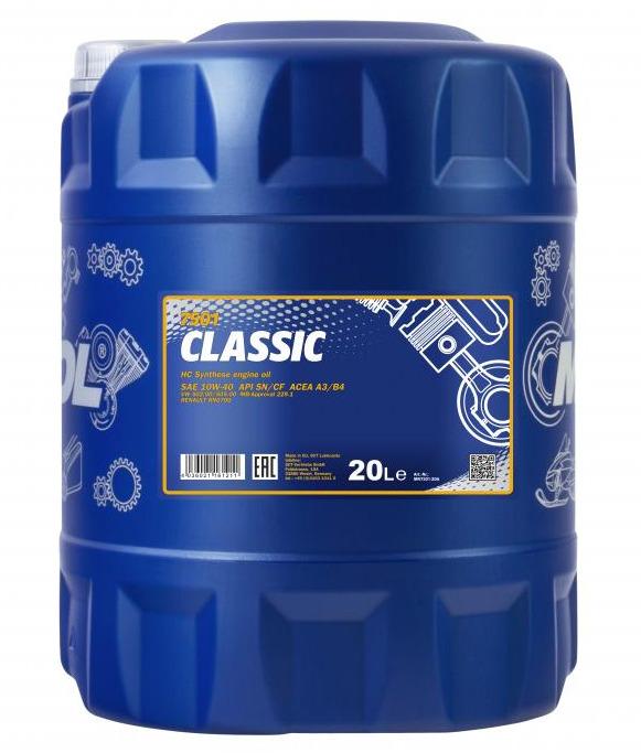 MANNOL - Huile moteur Classic 10W40 - 20L - MN7501-20 - Semi-synthétique - ACEA A3/B4 et API SN/SM/CF_0