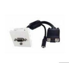 Plastron VGA F/F + Jack 3,5 mm - cordons 20 cm - format 45x45 - réf SVGAJACKPL44_0