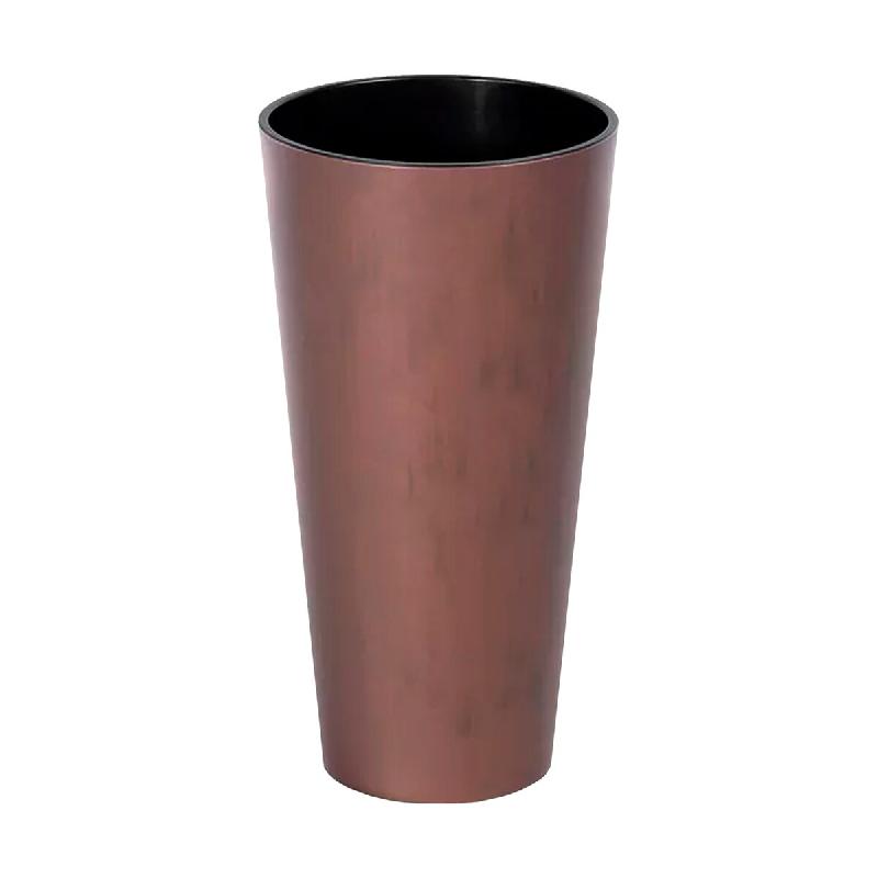 Prosperplast - Pot TUBUS SLIM CORTEN 3,3 L avec réservoir - 15x15x28,6 cm, coloris Cuivre - cuivre plastique polypropylène ZA4027_0