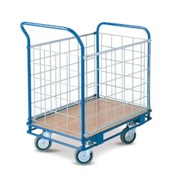 Provost Chariot multi-services 4 côtés grillagés - 110 x 53,5 x 91,5cm - bleu acier 403120112_0