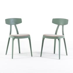 RATTATAN Lot de 2 chaises en polypropylène, coussin d’assise, robustes et légères pour cuisine, salle à manger, bar ou restaurant – Tosca –_0