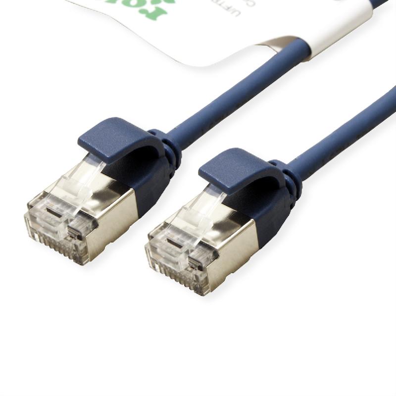 Roline green cordon datacenter u/ftp cat.6a (classe ea), lsoh, slim, bleu, 3 m_0