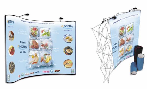 Stand parapluie courbe - f.N.A - 230 x 344 cm - Aluminium pliable - Valise rigide incluse_0