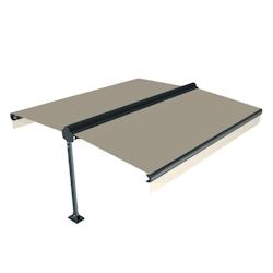 Store double pente Bayamo 4,82x2x3,00 M Intersun, Gris Anthracite, Manuelle, toile Ecru, aluminium - beige aluminium 3700054902813_0