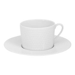 Tasse à thé et sa sous-tasse Nymphea 22 cl x6 -  Blanc Rond Porcelaine Table Passion - blanc porcelaine 3106232301377_0