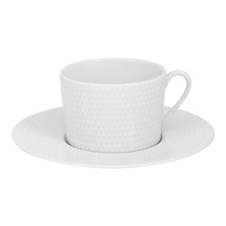 Tasse à thé et sa sous-tasse Nymphea 22 cl x6 -  Blanc Rond Porcelaine Table Passion - blanc porcelaine 3106232301377_0