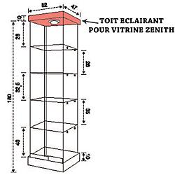 TOIT ÉCLAIRANT BLEU POUR VITRINE 'ZÉNITH'