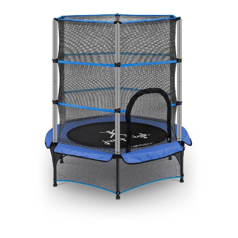Trampoline pour enfants avec filet de securite 140 cm 50 kg bleu 14 0003840