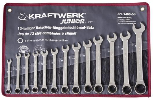 TROUSSE DE 13 CLÉS À CLIQUET 8 À 22 MM KRAFTWERK JUNIOR