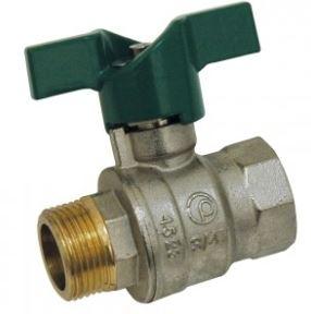 Vanne à sphère laiton M/F - série NF - poignée papillon aluminium verte 109P - Réf. : 109PNF - Chauffage, eau potable et irrigation_0