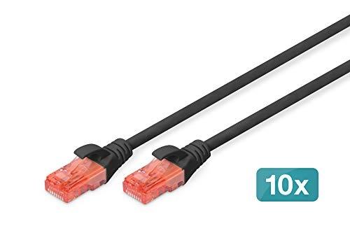 DIGITUS DK-1617-0025-BL-10 - Câble réseau noir CAT6 U/UTP (UTP) - RJ-45 mâle/mâle - 0,25 m_0