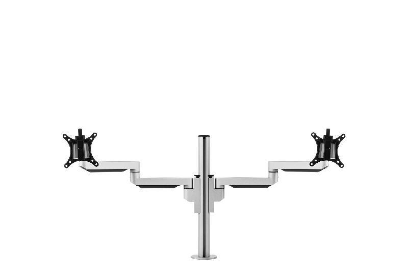 Support pour écran Filex Galaxy Modular Dual - Pince/Boulon - Noir, Argent - Réglage indépendant pour 2 écrans_0