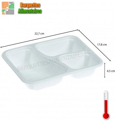 Barquettes alimentaires Naturélia 85 cl - 3 compartiments - micro-ondes, congélation et four traditionnel_0