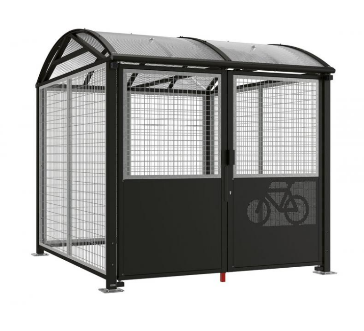 Abri vélos sécurisé - Serrure par clé européenne ou digicode mécanique - Dimensions 2520x2640x2830 mm_0