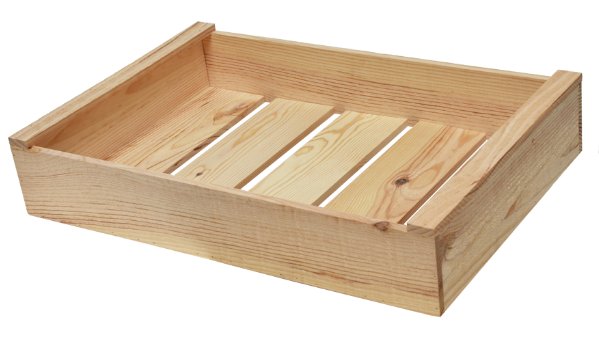 Caisse en bois 1 niveau - Pin 9 mm - Solide, maniable et empilable - Dimensions 60x40x10 cm_0