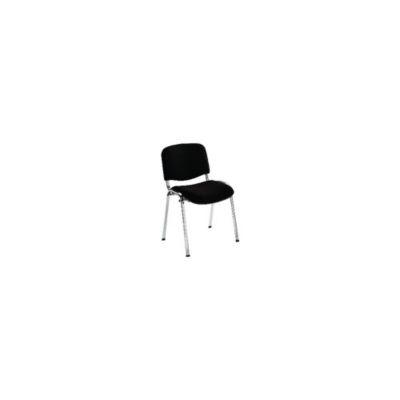 Chaise de réunion & Conférence - Tissu - Noir - Pieds Chromés - lot de 4_0