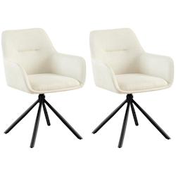 CLP Lot de 2 chaises Tipton tissu Crème - beige textile 326542_0