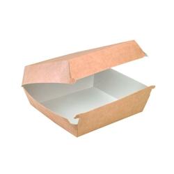 ECOLOMIQUE - 100 Pcs - Boîte burger carton kraft brun - 19 x 18 cm, Hauteur: 7,5 cm - ECO210EATBUK145 - marron en carton ECO210EATBUK145_0
