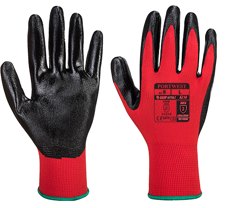 Gants Flexo Grip enduits nitrile rouge et noir A310 - taille S - norme EN 388:2016_0