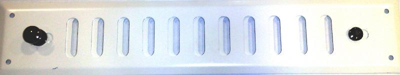 Grille d'aération aluminium laqué - réglable, l.24 x l.4.5 cm - usage intérieur et extérieur_0
