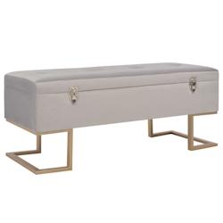 Helloshop26 - Banc banquette avec compartiment de rangement 105 cm velours gris 02_0010879 - 3000598182727_0