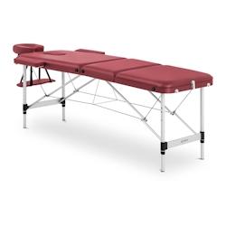 Helloshop26 - Table lit de massage pliant pliante rouge (cadre : aluminium, revêtement : PVC, hauteur de la table : 600 - 810 mm) 14_0007740 - 300132_0
