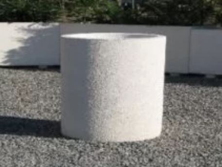 Jardinière ronde Thèbes en béton armé - Autostable avec option antigraffiti et pieds - Diamètre 70 cm, Hauteur 70 cm, Poids 200 kg_0