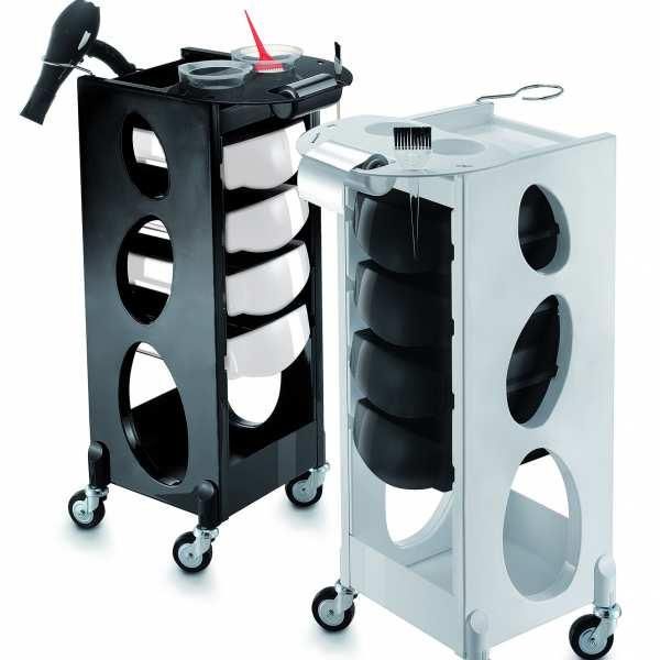 Meuble de rangement sur roulettes Karel FU 2400 - 4 tiroirs, plateau fonctionnel et support séchoir inclus_0