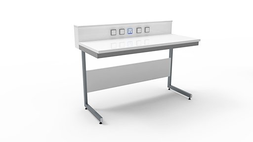 Paillasse de laboratoire piétement type C pour un meilleur confort des utilisateurs et un espace de rangement optimal_0