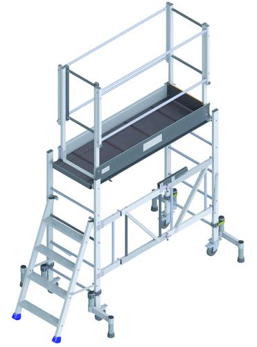 Plate-forme pliante aluminium DDCF0621 - Hauteur de travail jusqu'à 3,50m - Charge 225kg - Réglable et pliable_0