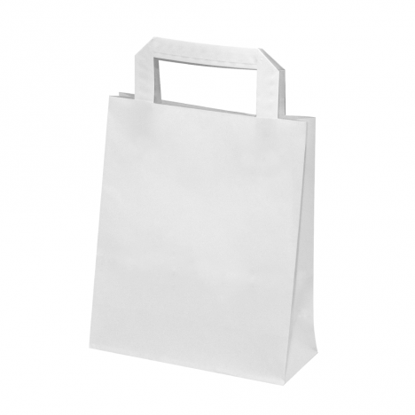 Sac papier kraft personnalisable - poignées plates - impression 1 couleur recto/verso - brun ou blanc - Réf. ART0687_0