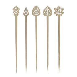 SOLIA Piques Feuilles en bambou, 5 modèles panachés - par 2000 pièces - Bambou VO11330_0