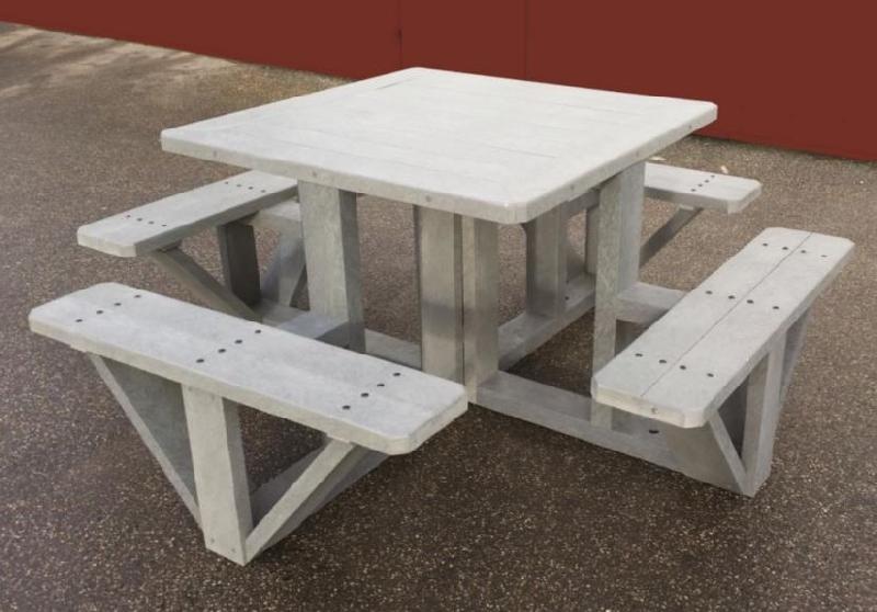 Table pique-nique Stéphane en recyclé - 8 places - DMC Direct_0