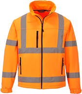 Veste softshell classic hi-vis 3 couches orange S424 XXL - respirante, bandes réfléchissantes, conforme normes ferroviaires_0
