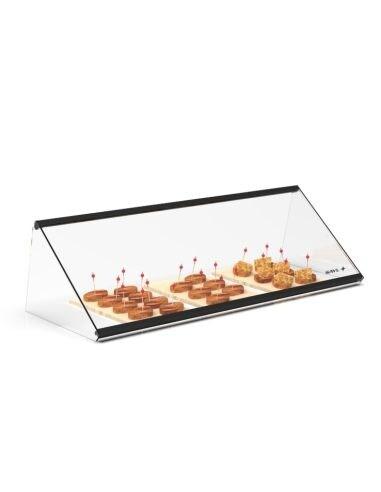 Vitrine neutre à poser PITAGORAS - 1 niveau - 920 mm - verre trempé - ESR36-M | Sayl Barcelona - noir 674005069661_0