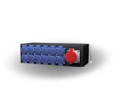 114-05-607 - Coffret de distribution Indu Electric - avec prises de courant pour rack 19″, entrée CEE 32A 400V et 12x Schuko_0