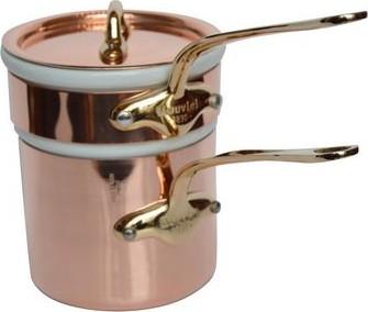 Bain-marie M'Héritage M'150B en cuivre - Monture bronze - Ø12cm, 0.8L, intérieur étamé_0