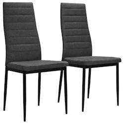 Décoshop26 - Lot de 2 chaises de salle à manger cuisine design tissu contemporain gris foncé CDS020533 - 3001099599786_0