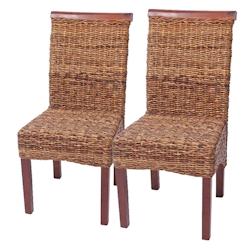 Décoshop26 - Lot de 2 chaises de salle à manger en banane tresse design rustique 04_0000195 - 3000253878989_0