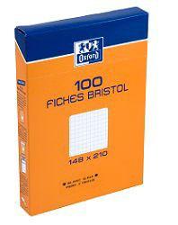 FICHE BRISTOL A5 PERFORÉE Q5X5 (VENDU PAR 100)