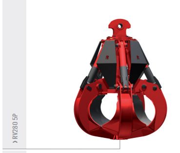 Grappins pour pelles et chargeurs RV280 5P Rozzi - version avec vérins verticaux et carters de protection_0