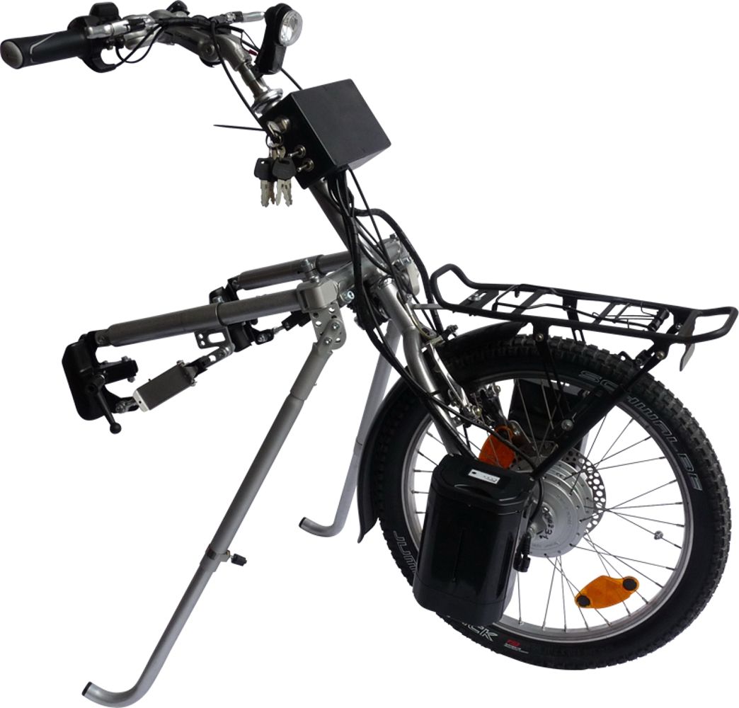 Vélo pour handicapé électrique 20'' avec frein à disque et frein de stationnement V brake - Tracteur tout terrain pour personne à mobilité réduite_0