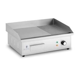 Helloshop26 - Plancha électrique professionnelle plaque de cuisson 3 000 watts grill (548 x 350 mm, plaque lisse et rainurée en fer) 14_0004059 - 30_0