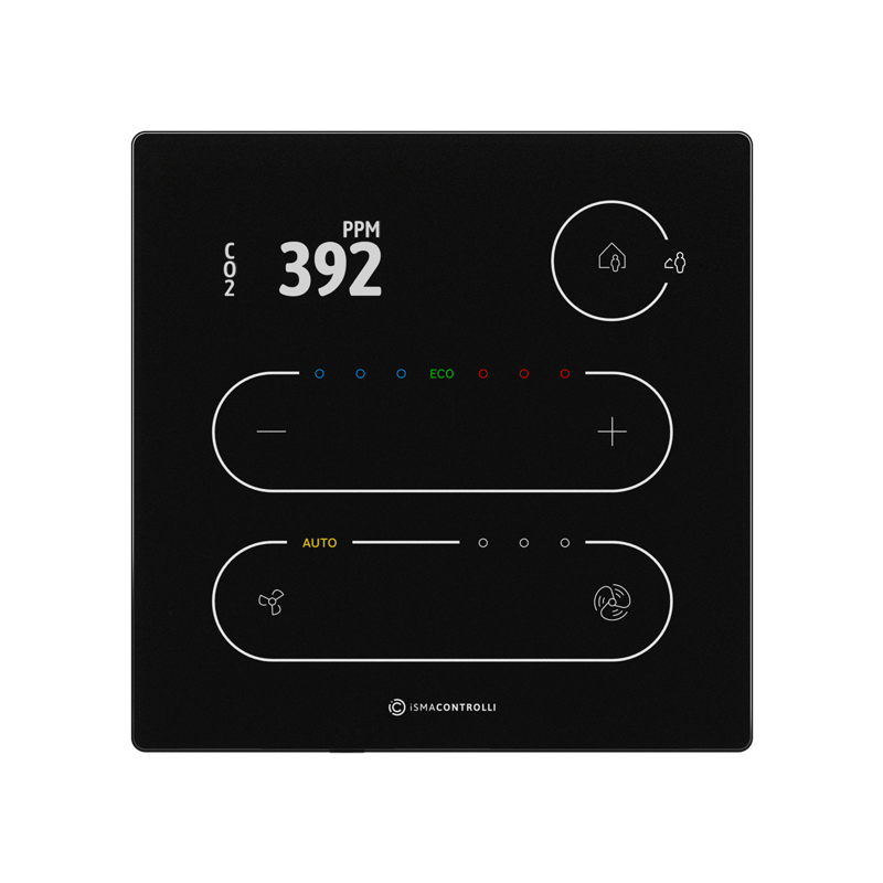 Interface d'ambiance Touch Point Modbus ou BACnet noir - Oui, Oui, Dioxyde de carbone CO2 + Humidité relative + Température_0