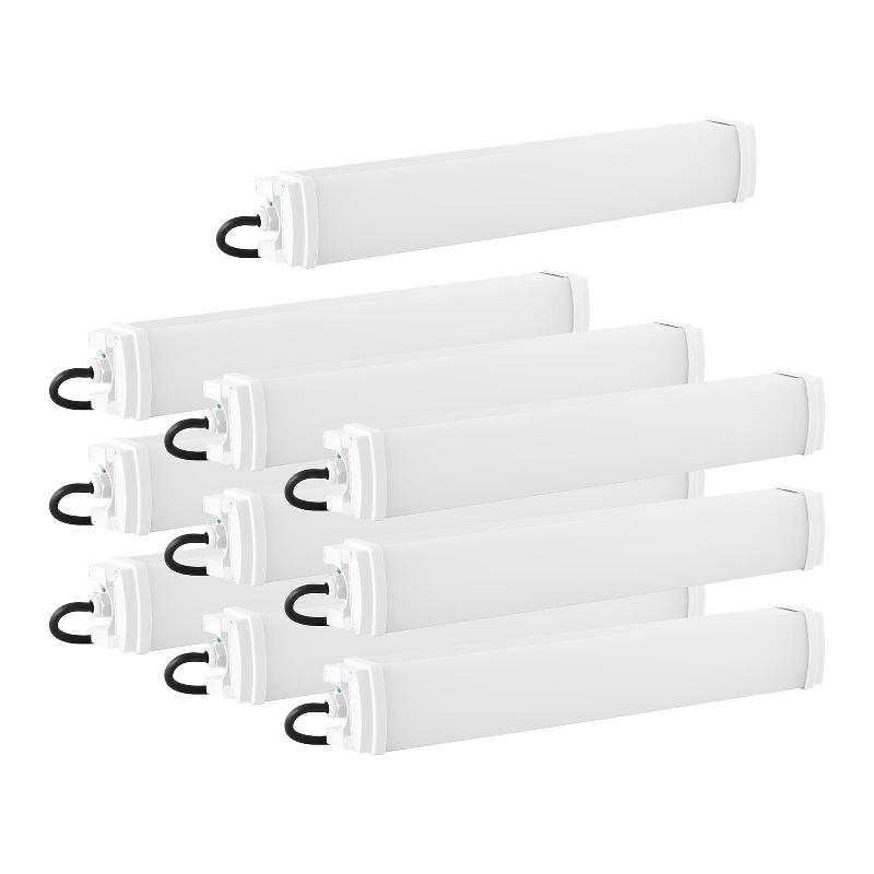 Lot de 10 réglettes LED étanches 30 W - 60 cm - 3 300 lm - 6000-6500 K - IP65 - CMS 2835_0
