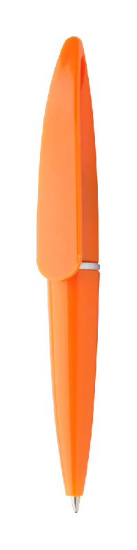 Mini stylo à bille en plastique - encre bleue - couleur orange - 7g_0