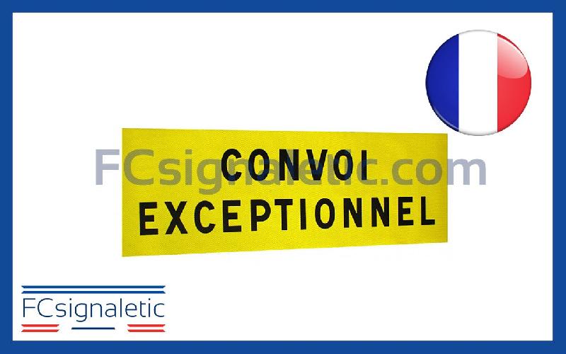 Sérigraphie bandeau adhésif CONVOI EXCEPTIONNEL 120X40 cm pour véhicule_0