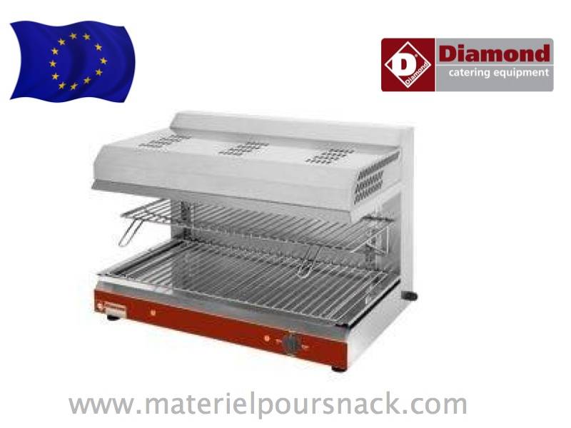 Salamandre électrique Diamond SX/80E - Acier inoxydable - 2 zones de chauffe indépendantes - Surface utile 740x375mm_0