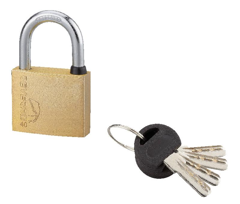 Cadenas à clé Reverso 40 mm - 4 clés réversibles - Corps laiton monobloc - Marque Thirard_0